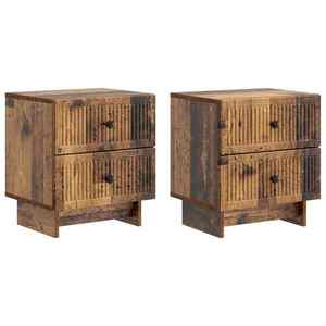 vidaXL Dulap de noapte cu sertar 2 pcs Lemn vechi 43 x 34, 5 x 47, 5 cm imagine