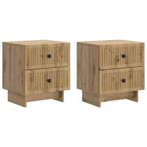 vidaXL Dulap de noapte 2 pcs Stejar Artizanal 43 x 34, 5 x 47, 5 cm imagine