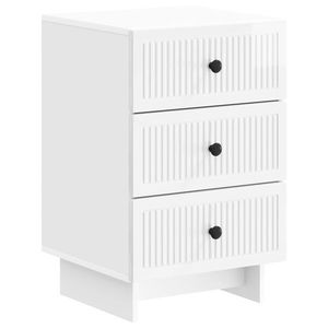 vidaXL Dulap de noapte cu sertar Alb foarte lucios 43 x 41 x 66, 5 cm imagine