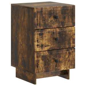 vidaXL Dulap de noapte Stejar fumuriu 43 x 41 x 66, 5 cm Lemn prelucrat imagine