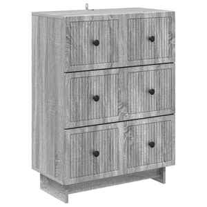vidaXL Dulap cu sertare Sonoma gri 66 x 34, 5 x 90 cm Lemn prelucrat imagine