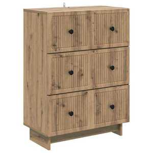 vidaXL Dulap cu sertare Stejar Artizanal 66 x 34, 5 x 90 cm imagine