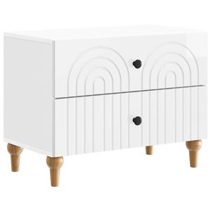 vidaXL Dulap de noapte cu sertar Alb foarte lucios 62 x 34, 5 x 48 cm imagine