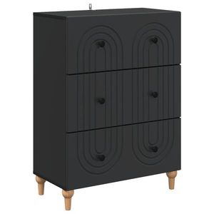 vidaXL Dulap cu sertare Negru 66 x 34, 5 x 90 cm Lemn prelucrat imagine