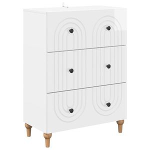 vidaXL Dulap cu sertare Alb foarte lucios 66 x 34, 5 x 90 cm imagine