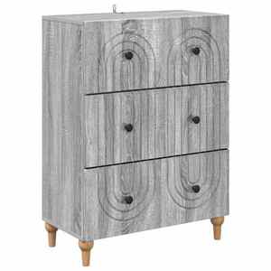 vidaXL Dulap cu sertare Sonoma gri 66 x 34, 5 x 90 cm Lemn prelucrat imagine