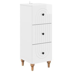vidaXL Dulap cu sertare Alb foarte lucios 33 x 34, 5 x 90 cm imagine
