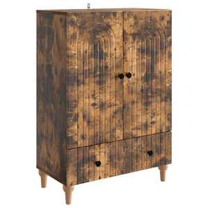 vidaXL Bufet cu sertar Stejar fumuriu 66 x 34, 5 x 95 cm Lemn prelucrat imagine