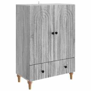 vidaXL Bufet cu sertar Sonoma gri 66 x 34, 5 x 95 cm Lemn prelucrat imagine