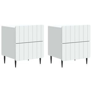 vidaXL Dulap de noapte 2 pcs Alb 43 x 34, 5 x 49, 5 cm Lemn prelucrat imagine