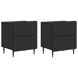 vidaXL Dulap de noapte 2 pcs Negru 43 x 34, 5 x 49, 5 cm Lemn prelucrat imagine