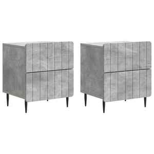 vidaXL Dulap de noapte cu sertar 2 pcs Gri Beton 43 x 34, 5 x 49, 5 cm imagine