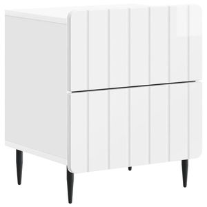 vidaXL Dulap de noapte cu sertar Alb foarte lucios 43 x 34, 5 x 49, 5 cm imagine