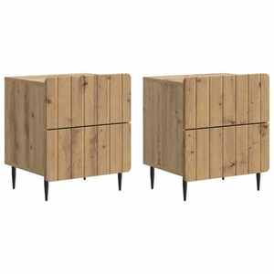 vidaXL Dulap de noapte 2 pcs Stejar Artizanal 43 x 34, 5 x 49, 5 cm imagine