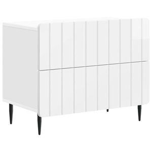 vidaXL Dulap de noapte cu sertar Alb foarte lucios 62 x 34, 5 x 49, 5 cm imagine