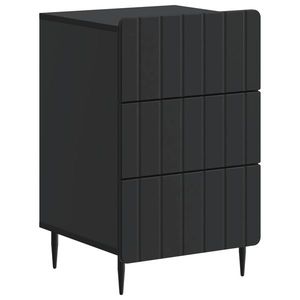 vidaXL Dulap de noapte cu sertar Negru 43x 41 x 68 cm Lemn prelucrat imagine