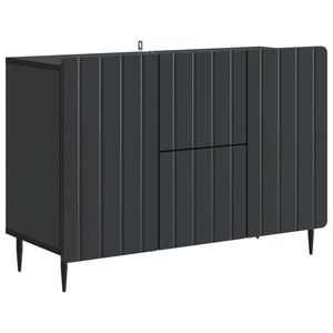 vidaXL Bufet cu sertar Negru 89 x 34, 5 x 62 cm Lemn prelucrat imagine