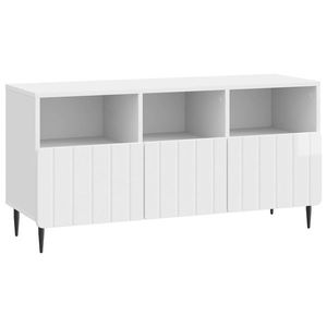vidaXL Cabinet TV Alb foarte lucios 102 x 34, 5 x 50 cm Lemn prelucrat imagine