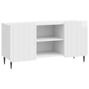 vidaXL Cabinet TV Alb foarte lucios 102 x 34, 5 x 52 cm Lemn prelucrat imagine