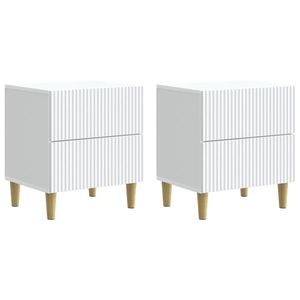 vidaXL Dulap de noapte 2 pcs Alb 43 x 34, 5 x 48 cm Lemn prelucrat imagine
