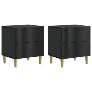 vidaXL Dulap de noapte 2 pcs Negru 43 x 34, 5 x 48 cm Lemn prelucrat imagine