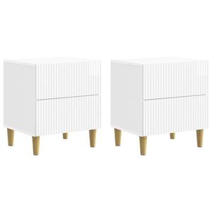 vidaXL Dulap de noapte 2 pcs Alb foarte lucios 43 x 34, 5 x 48 cm imagine