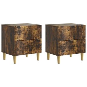 vidaXL Dulap de noapte 2 pcs Stejar fumuriu 43 x 34, 5 x 48 cm imagine