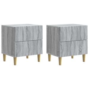 vidaXL Dulap de noapte cu sertar 2 pcs Sonoma gri 43 x 34, 5 x 48 cm imagine