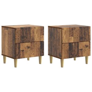 vidaXL Dulap de noapte cu sertar 2 pcs Lemn vechi 43 x 34, 5 x 48 cm imagine