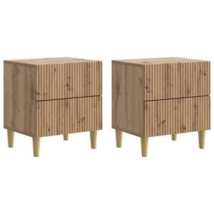 vidaXL Dulap de noapte 2 pcs Stejar Artizanal 43 x 34, 5 x 48 cm imagine