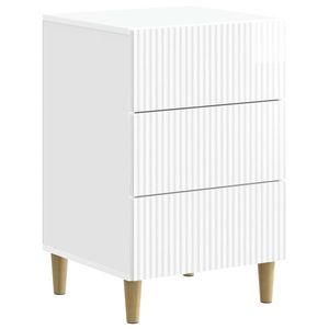 vidaXL Dulap de noapte cu sertar Alb foarte lucios 43 x 41 x 66, 5 cm imagine
