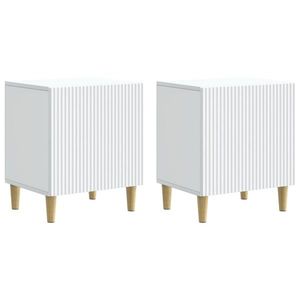 vidaXL Dulap de noapte 2 pcs Alb 43 x 34, 5 x 50 cm Lemn prelucrat imagine