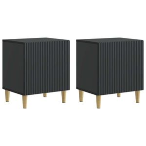 vidaXL Dulap de noapte 2 pcs Negru 43 x 34, 5 x 50 cm Lemn prelucrat imagine
