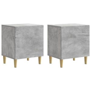 vidaXL Dulap de noapte 2 pcs Gri Beton 43 x 34, 5 x 50 cm imagine