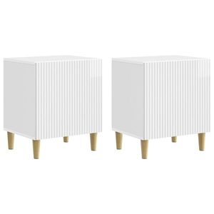vidaXL Dulap de noapte 2 pcs Alb foarte lucios 43 x 34, 5 x 50 cm imagine