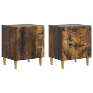 vidaXL Dulap de noapte 2 pcs Stejar fumuriu 43 x 34, 5 x 50 cm imagine