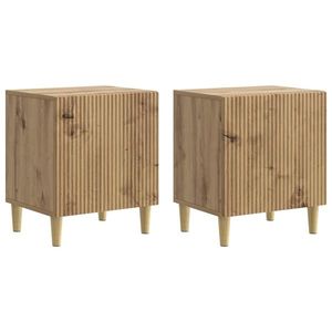 vidaXL Dulap de noapte 2 pcs Stejar Artizanal 43 x 34, 5 x 50 cm imagine