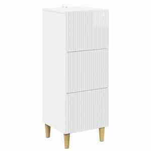 vidaXL Dulap cu sertare Alb foarte lucios 33 x 34, 5 x 90 cm imagine