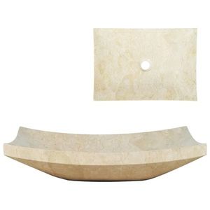 vidaXL Chiuvetă, crem, 50 x 35 x 12 cm, marmură imagine