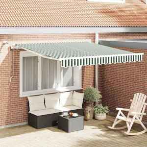 vidaXL Cortina Retractabilă Verde și alb 300 x 250 cm imagine
