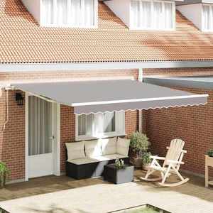 vidaXL Copertină Gri deschis 400 x 350 x 165 cm Poliester și metal imagine