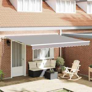 vidaXL Cort electric retractabil Gri deschis 400 × 350 cm imagine