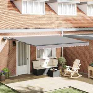 vidaXL Cortina Retractabilă Manual Gri deschis 400 ×350 cm țesătură imagine