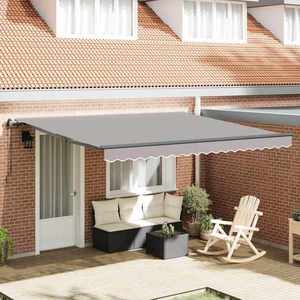 vidaXL Cortina Retractabilă Gri deschis 400 × 350 cm imagine