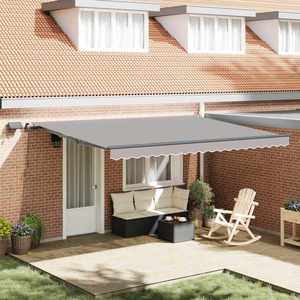 vidaXL Cortina Retractabilă Manual Gri deschis 450 ×300 cm țesătură imagine