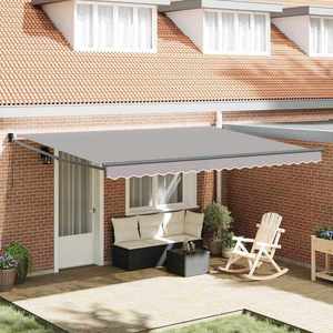 vidaXL Copertină Gri deschis 450 x 300 x 165 cm Poliester și metal imagine