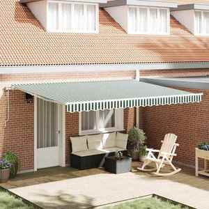 vidaXL Cort electric retractabil Verde și alb 450 × 300 cm imagine