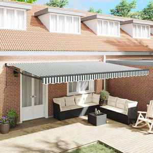 vidaXL Copertină retractabilă Verde 500 × 300 cm imagine