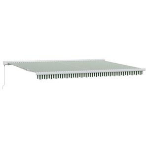 vidaXL Cortina Retractabilă Verde și alb 500 × 300 cm Stofă și Metal imagine