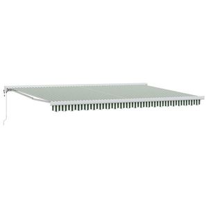 vidaXL Copertină Verde și alb 500 x 300 x 165 cm Poliester și Aluminiu imagine
